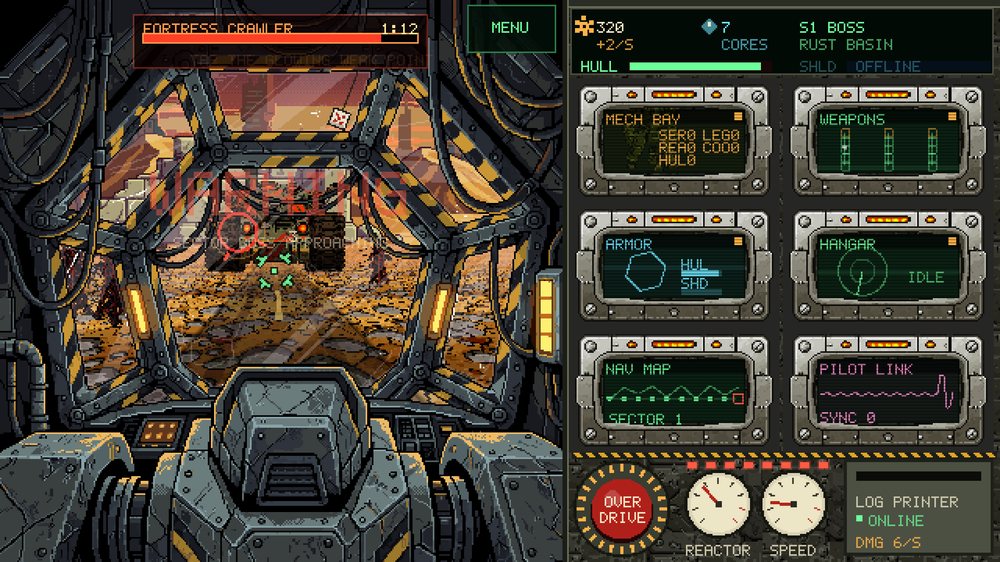 Google Play tablet screenshot: the game's own Sector boss approaching warning across the canopy